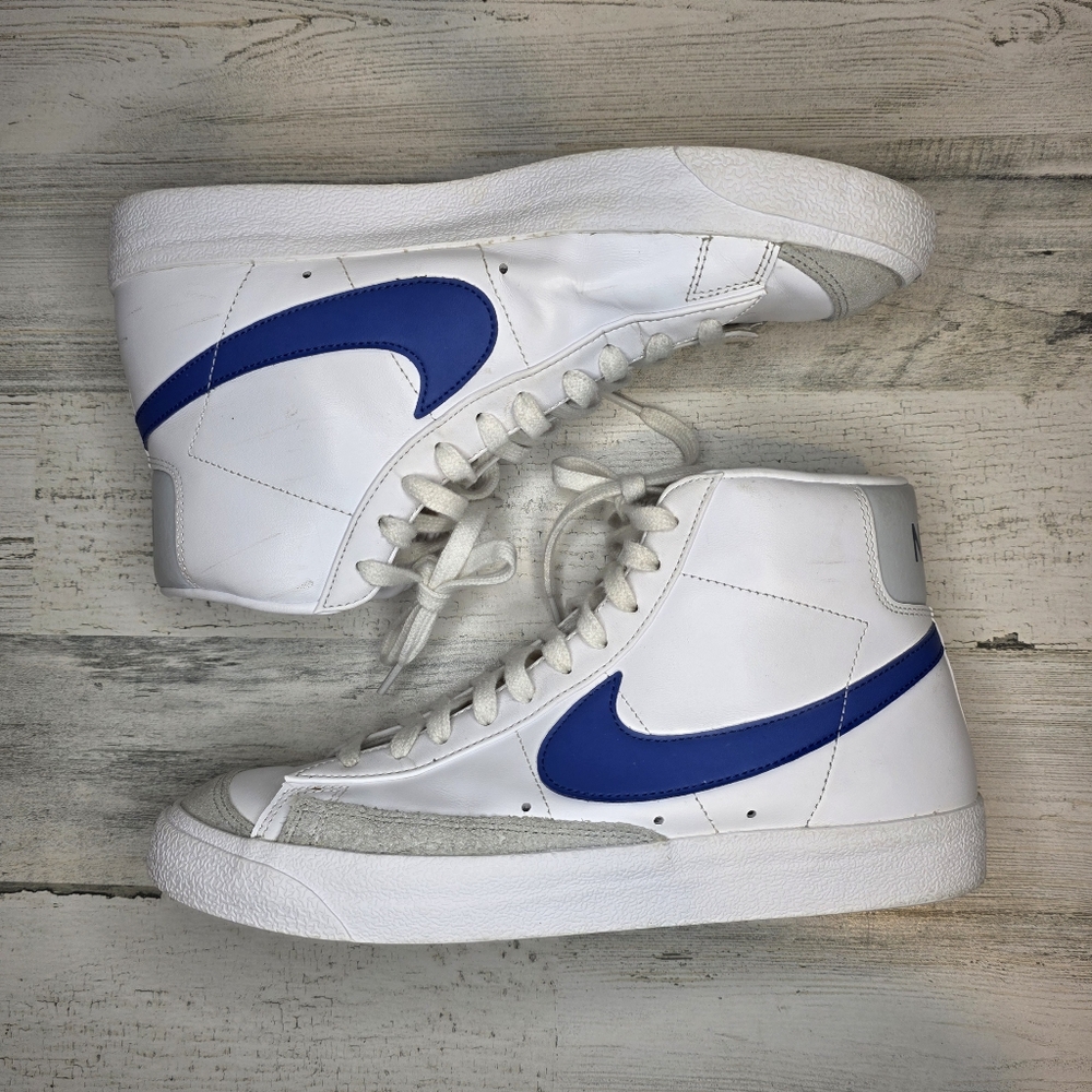 Nike Blazer Mid '77 Vintage White Game Royal Men’s Size 10.5 High Top W/box - Picture 3 of 16
